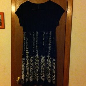 Black Dress with White Pasley