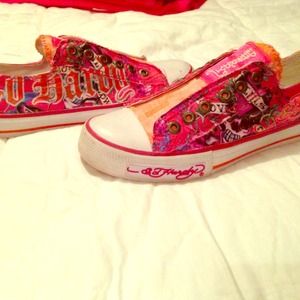 Ed hardy shoes. Pink. Barely worn