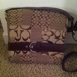 Coach brown cross body purse