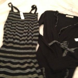 Spaghetti strap dress and cardigan