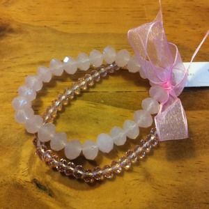 Pink beaded bracelet set