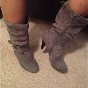 Grey suade boots