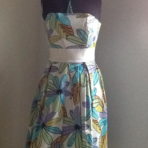 SOLD..Summer dress , crisp cotton with tie belt.