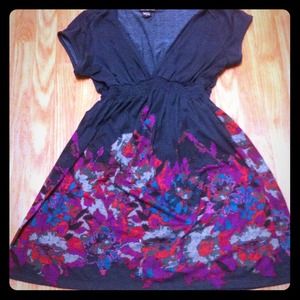 Pretty grey colorful floral dress