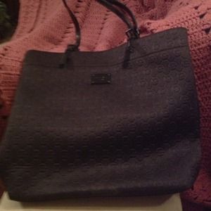 Authentic Michael Kors black fabric tote.