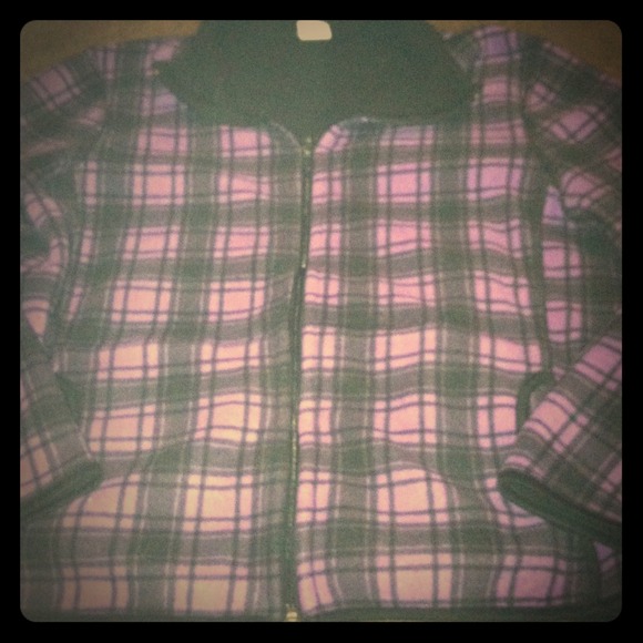 Reversible purple n black plaid jacket:)