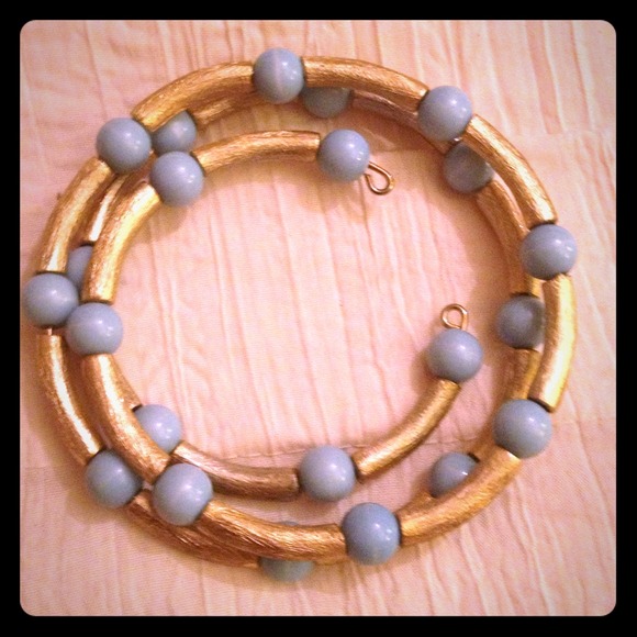 Blue and gold wraparound bangle