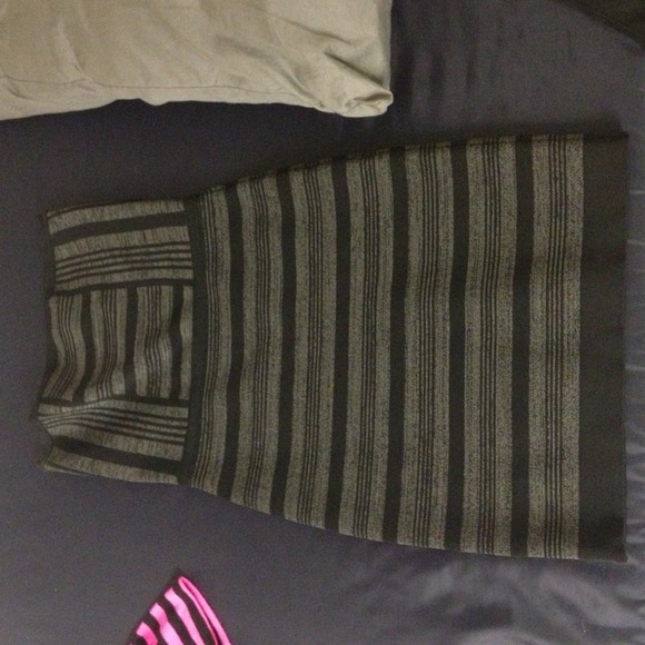 BCBG Maxazria grey and black striped tube dress