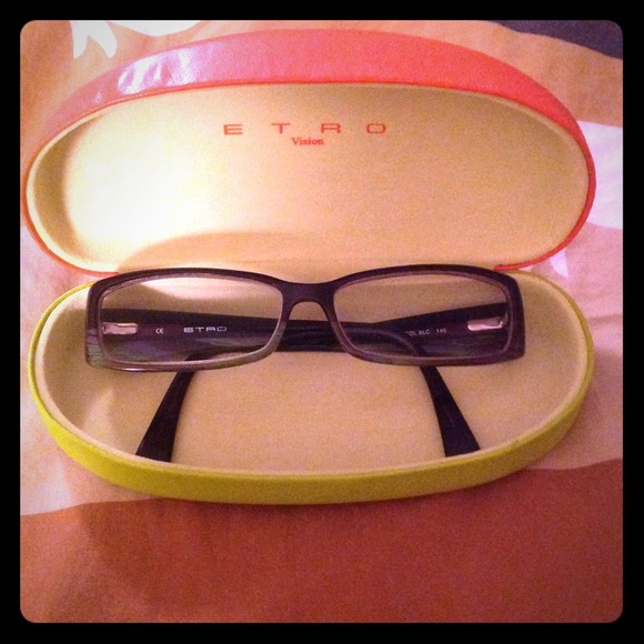 ➖SOLD➖ ETRO Plastic Frame Brown and Green Glasses