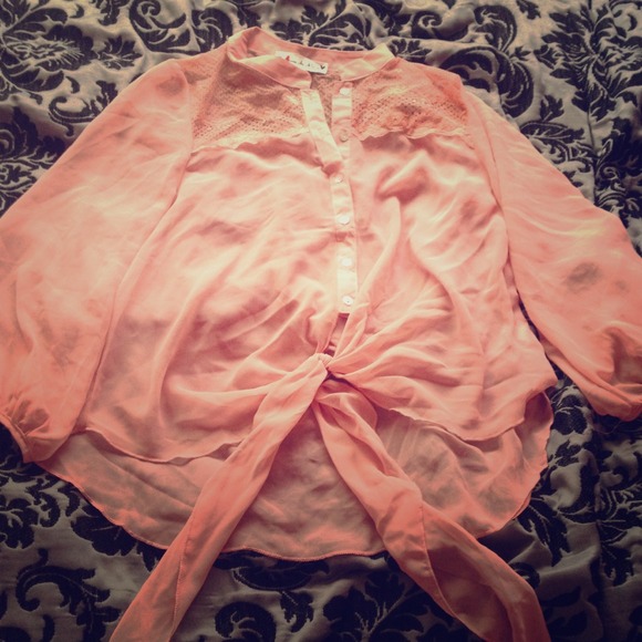 🚫SOLD🚫 High-lo Sheer Blouse w/ lacing details