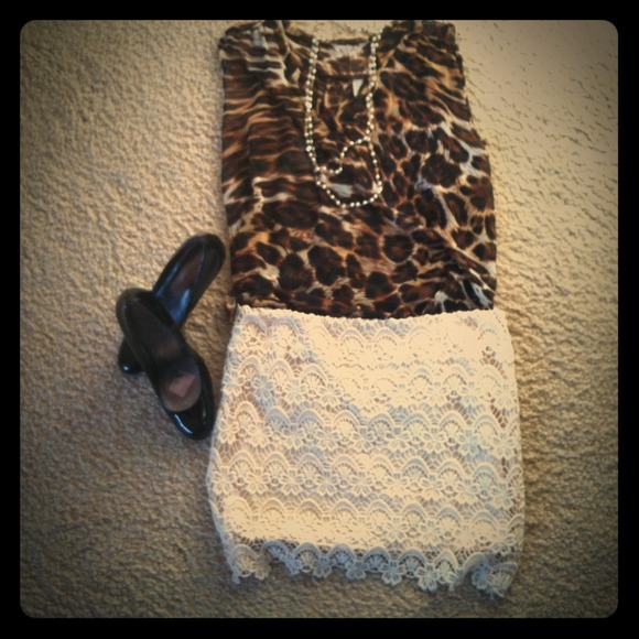 Leopard Print Sheer Blouse