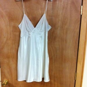 Silky smooth ivory negligee with lace bodice