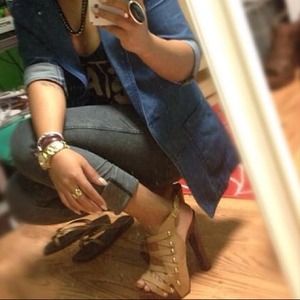 ❌RESERVED❌ Beige & Brown Heels