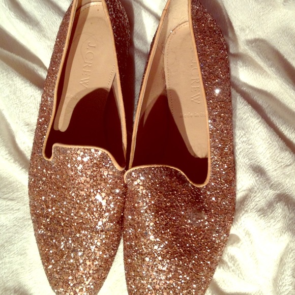 J Crew glitter Darby loafers