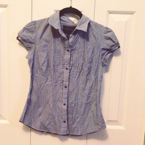 American Eagle Outfitters Striped Button Up Top