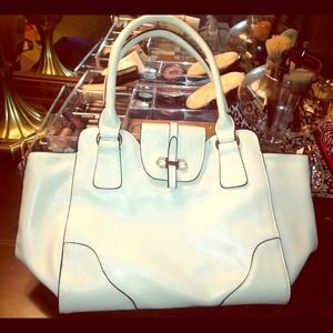 🚫SOLD🚫White with black trim bag from justfab.com