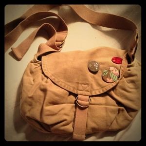 Canvas Khaki Messenger Bag