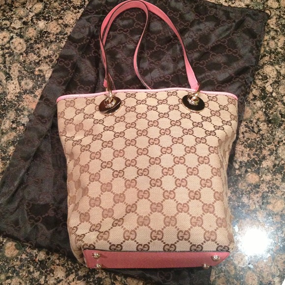SOLD Gucci Brown and Pink Purse - Authentic