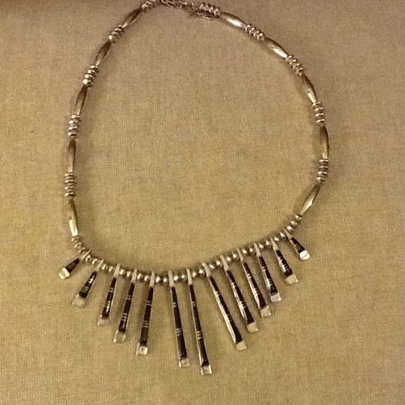 Sterling Silver and onyx necklace