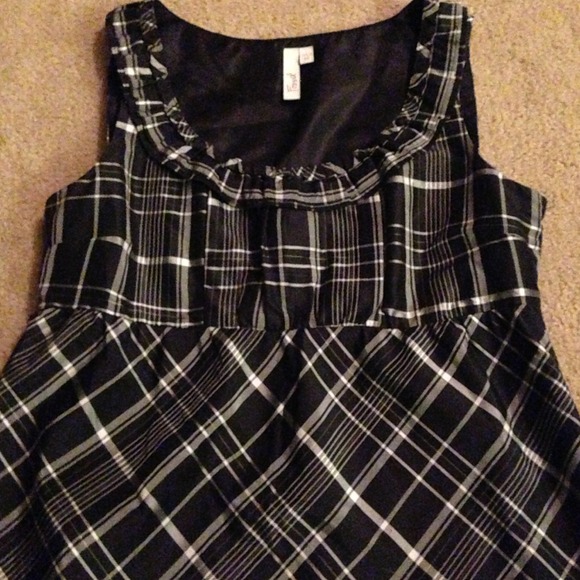 Fossil Plaid Silk Empire Waist Dress - Picture 2 of 3