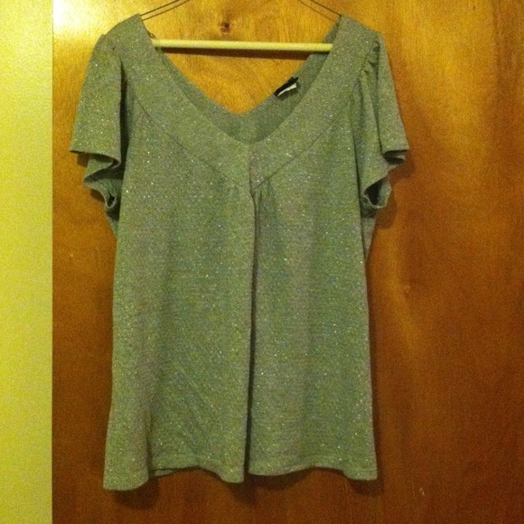 Grey blouse with sparkles! Worn only once!