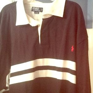 A Ralph Lauren shirt that has an red polo horse