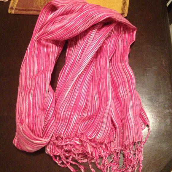 Pink stripped scarf