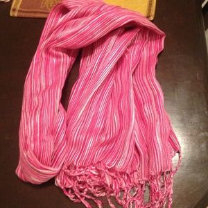 Pink stripped scarf