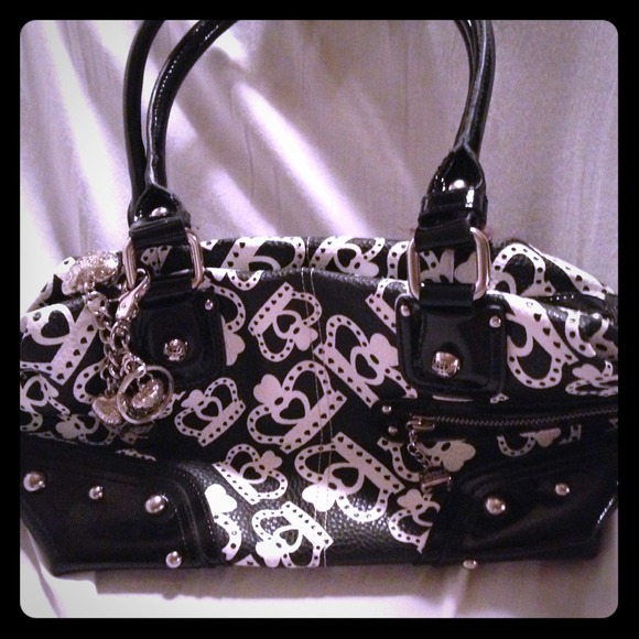 Beautiful Crowned Black and White Bag