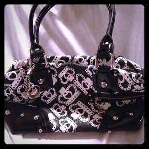Beautiful Crowned Black and White Bag