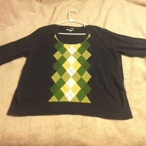 Argyle plus size sweater