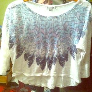Blue and purple feather crop top