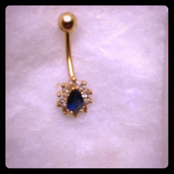 ⭐Reduced⭐ Belly Ring- 14k Gold/Sapphire