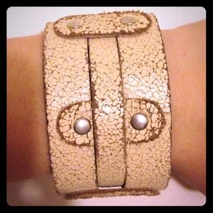 Distressed leather cuff