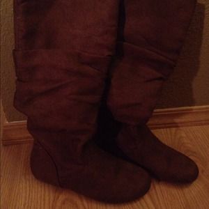 SOLD Tall brown boots. Worn once