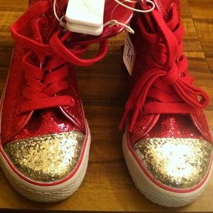 Pink and silver glitter sneakers never worn