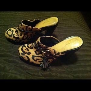 Coach leopard clogs