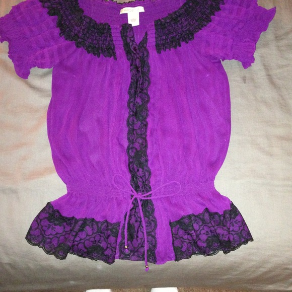 Dark purple & black Arden B top