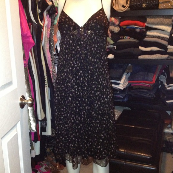 Maria Bianca Nero Black Jeweled Floral Dress