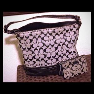 Authentic Coach Lrg. Tote & matching wristlet.