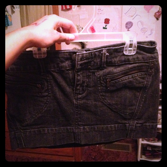 Black Denim Skirt
