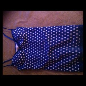 Blue polka dot tank