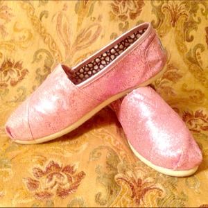Pink sparkly TOMS