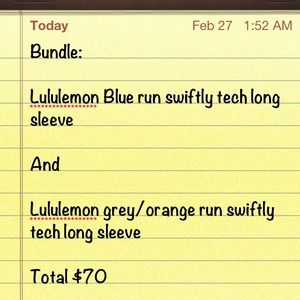 Bundle lululemon run swiftly tech long sleeves.
