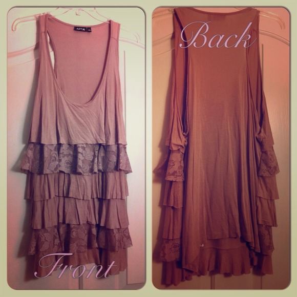 NWOT Tank with lace & ruffles