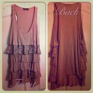 NWOT Tank with lace & ruffles