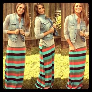 RESERVED: Bundle Jean Vest, blue/cream/Moto/earrin