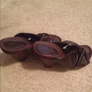 Brown open toe heels⚡reduced⚡