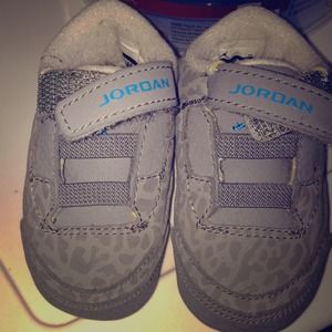 Grey and blue Jordan's