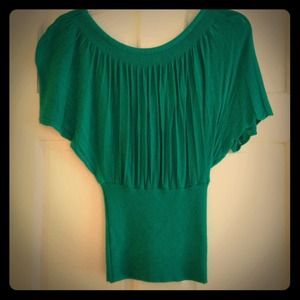Emerald Green Ruffled Sleeve Top